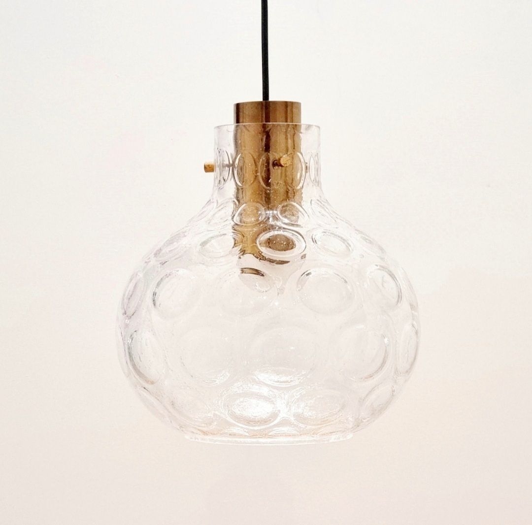 Mid Century Bubble Glass & Brass Pendant By Helena Tynell For Limburg, Germany, 1960s photo furniture