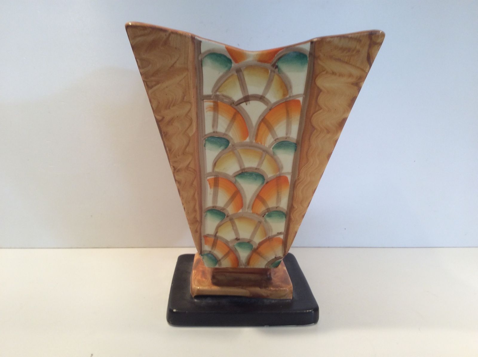 Hand Painted Art Deco Vase By Myott And Son photo vintage