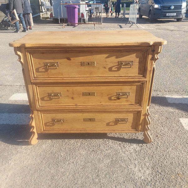Antique Pine Chest Of Drawers 3 Drawer