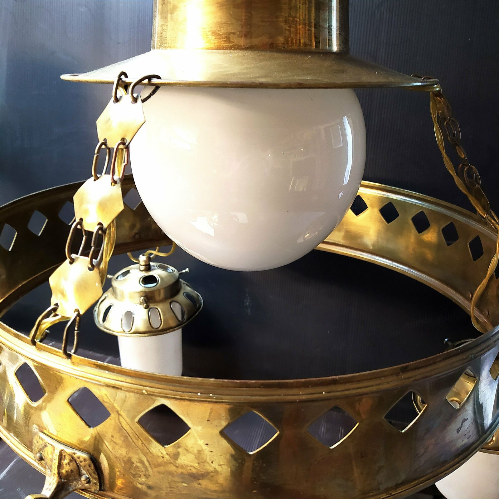 Gothic Style Brass Hanging Light photo 1871.0