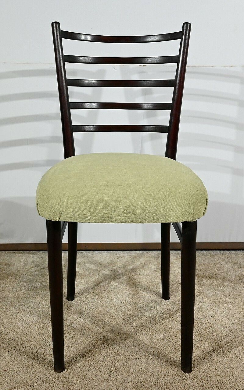 photo furniture Suite Of 4 Scandinavian Chairs In Stained Wood – 1960