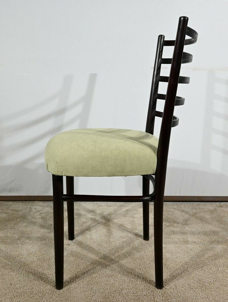 photo vinterior Suite Of 4 Scandinavian Chairs In Stained Wood – 1960