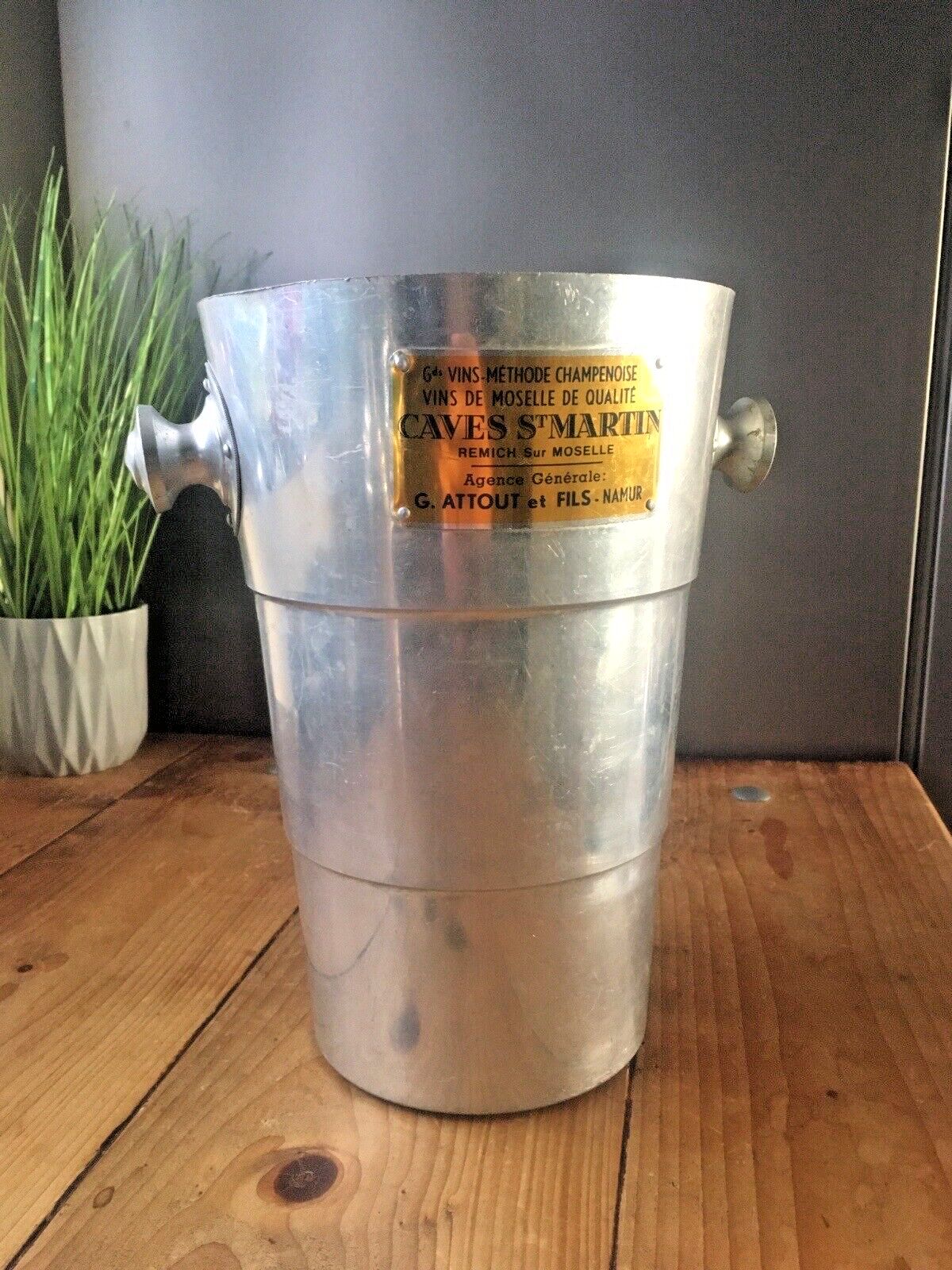 photo for sale Large Vintage Art Deco Style Caves St Martin Champagne Aluminium Ice Bucket Bar