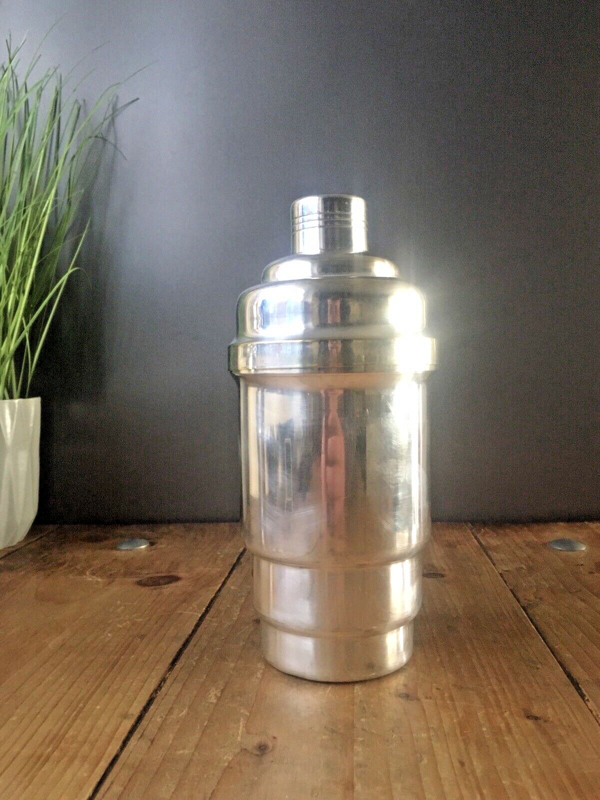 Superb French Antique Art Deco Stepped Silver Plated Cocktail Shaker Bar Cabinet