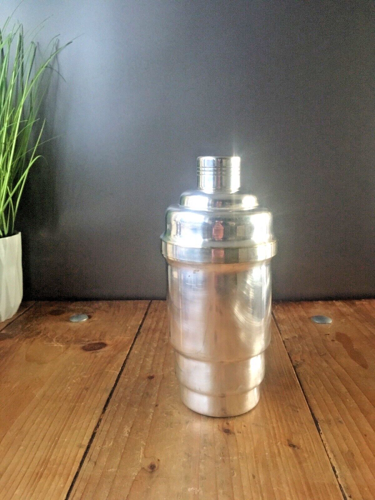 Superb French Antique Art Deco Stepped Silver Plated Cocktail Shaker Bar Cabinet photo Home Decor