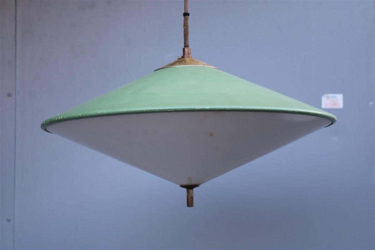 Mid Century Italian Design Chandelier Greene & Greene Brass Parts 1950 Ufo photo 1883.0