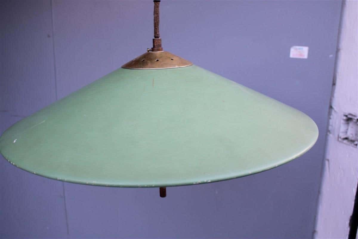 Mid Century Italian Design Chandelier Greene & Greene Brass Parts 1950 Ufo photo vintage