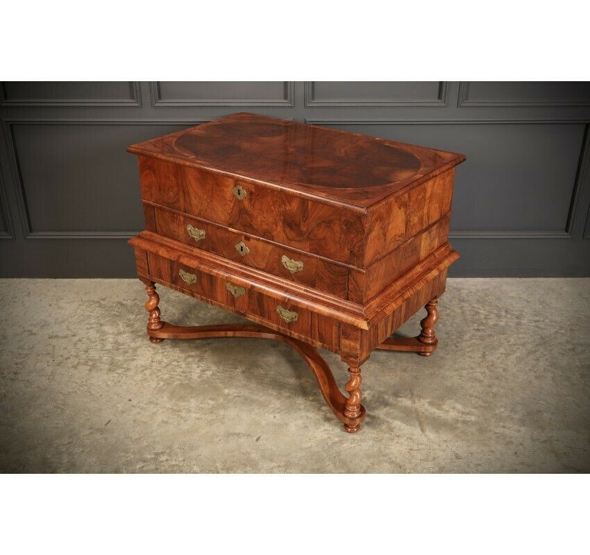 William & Mary Walnut Mule Chest On Stand photo buy