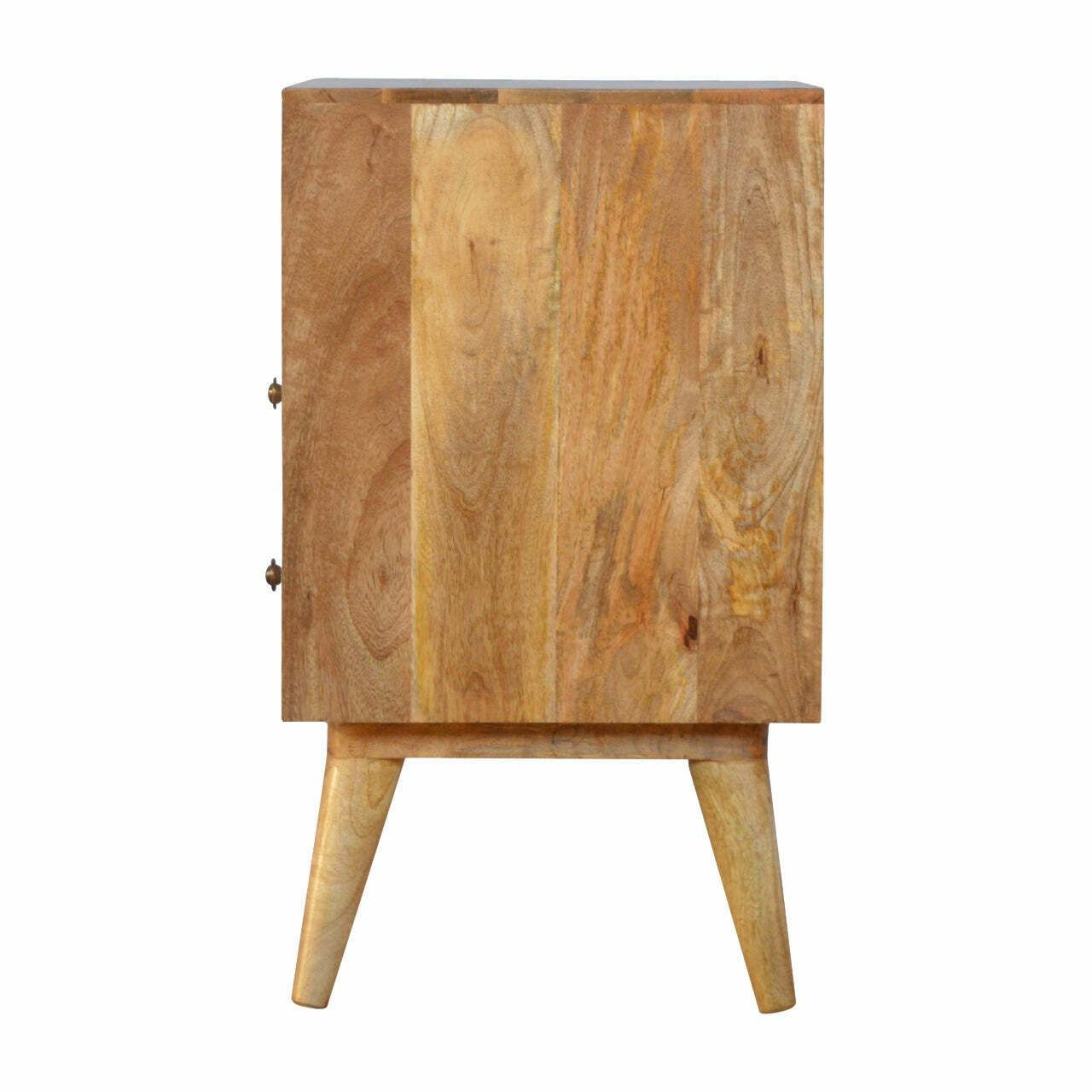 2 Drawer Geometric Screen Printed Bedside With Open Slot photo buy