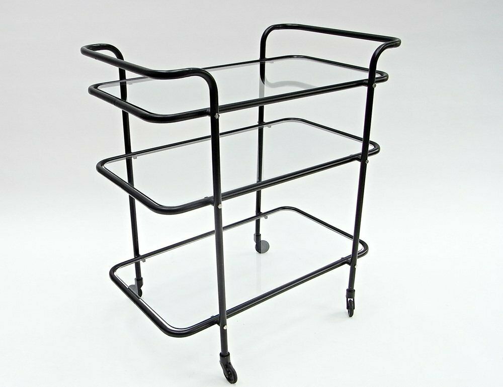 photo buy Ever Ready Bar Cart Made Of Powder Coating & Glass By Gunter Lambert