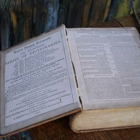 Antique 1861 Noah Webster American Dictionary The English Language Leather Book photo 195.0