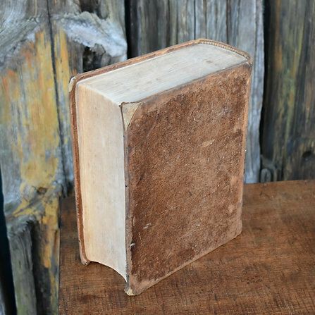 photo for sale Antique 1861 Noah Webster American Dictionary The English Language Leather Book