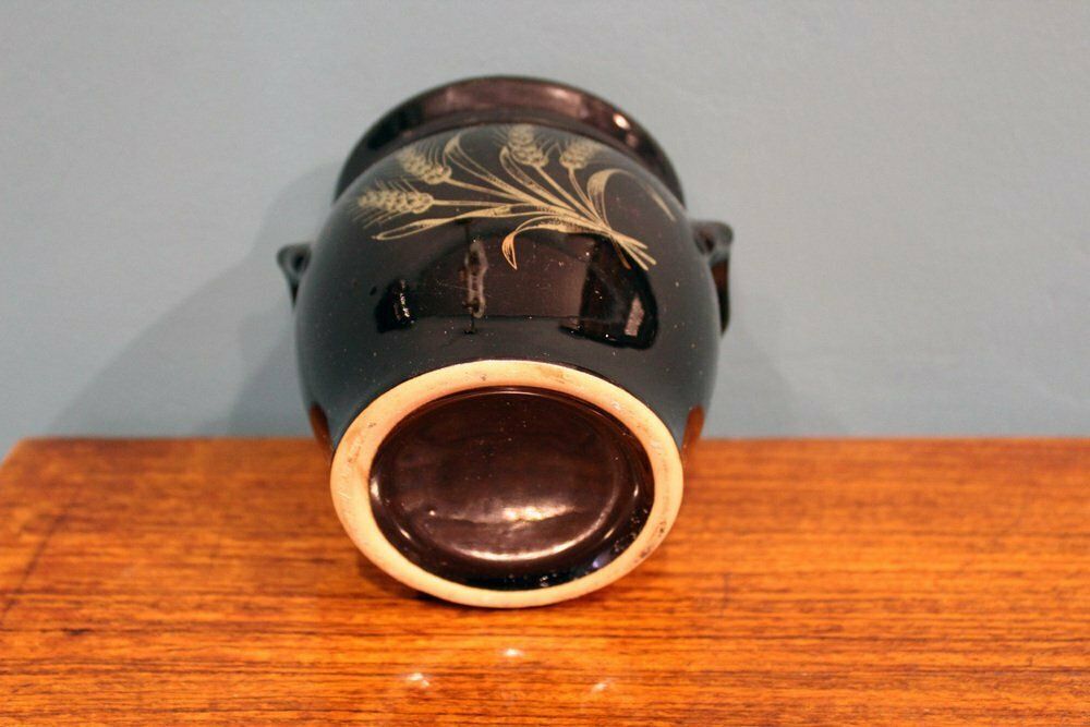 Black Lacquered Container Vase In Gold, France, 1970s photo furniture