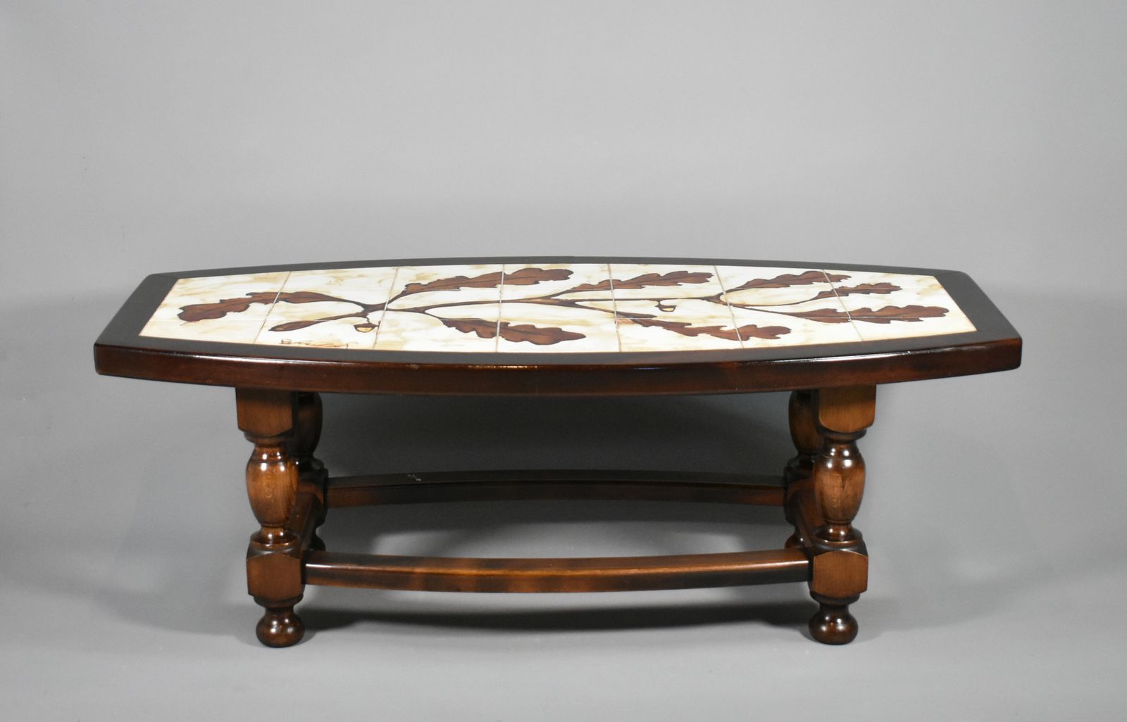 1970s French Designer Coffee Table With Tiled Signed Top photo furniture