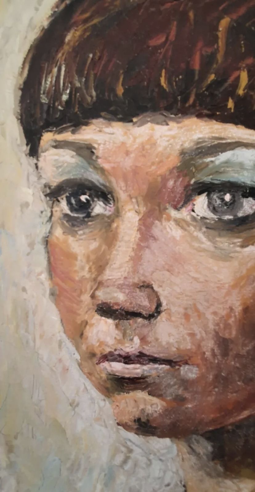 Portrait Oil On Canvas In Frame Signed By Artist Vale. photo vinterior