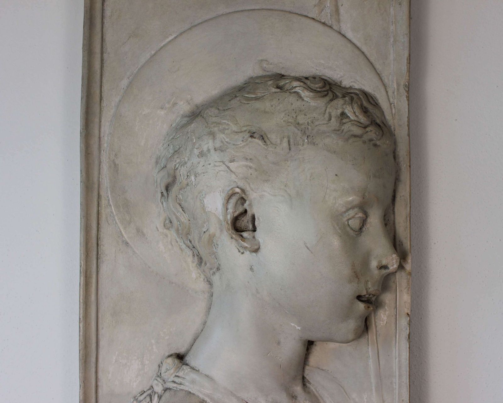 A Young Saint Plaque, 1800s, Antique photo furniture