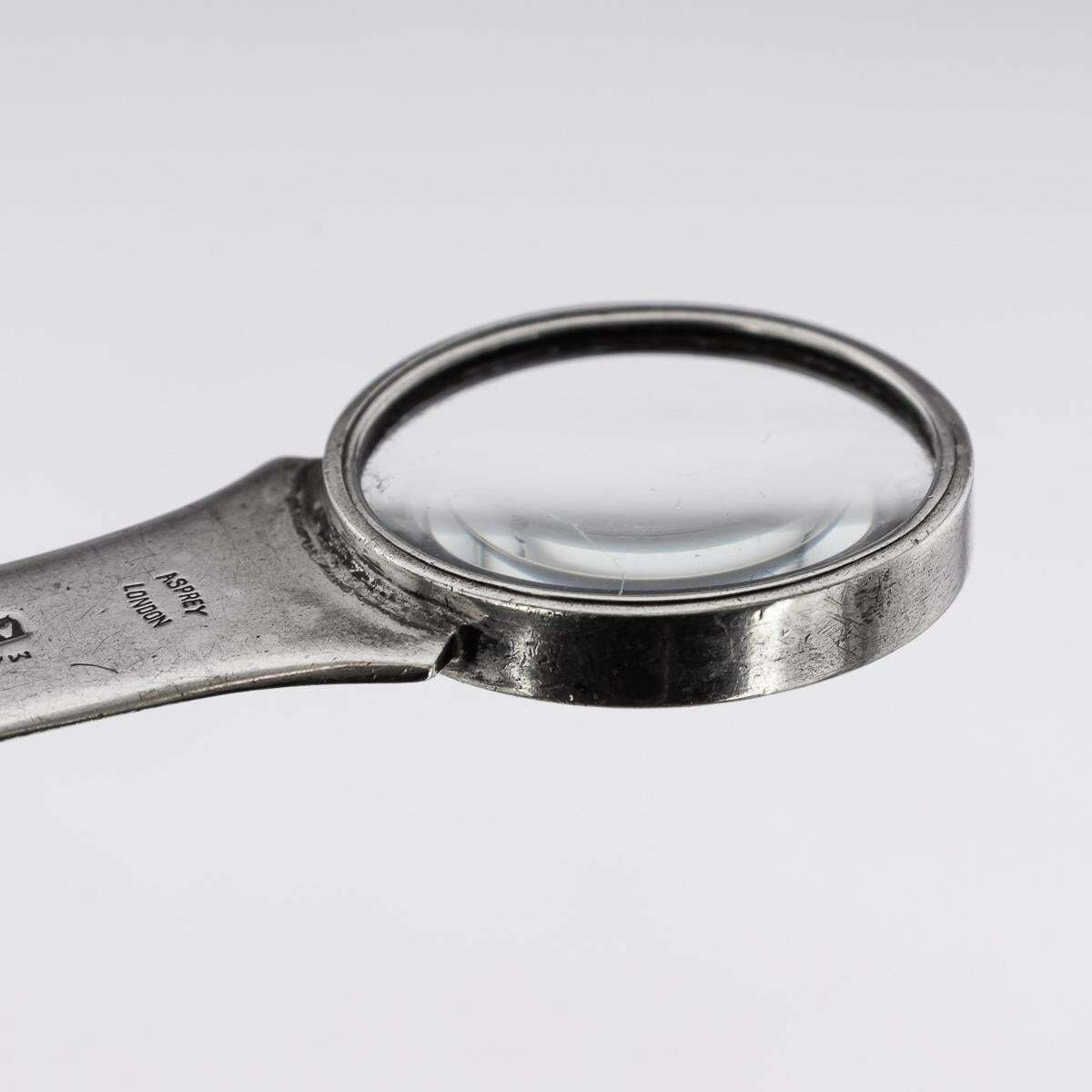 20th Century British Solid Silver Magnifying Glass & Ruler, Asprey, C.1929 photo 595.0