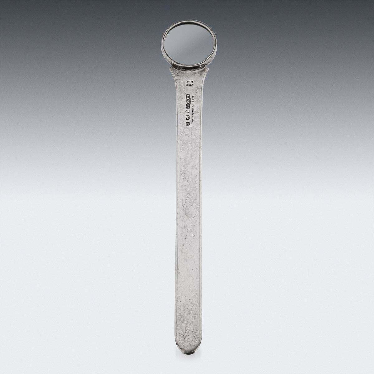 20th Century British Solid Silver Magnifying Glass & Ruler, Asprey, C.1929 photo buy