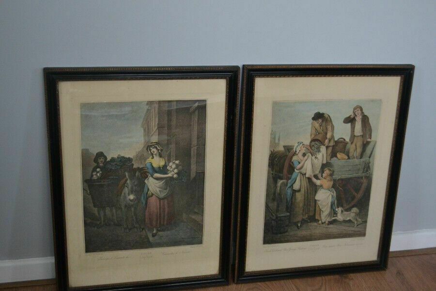 Pair Antique Cries Of London Etchings