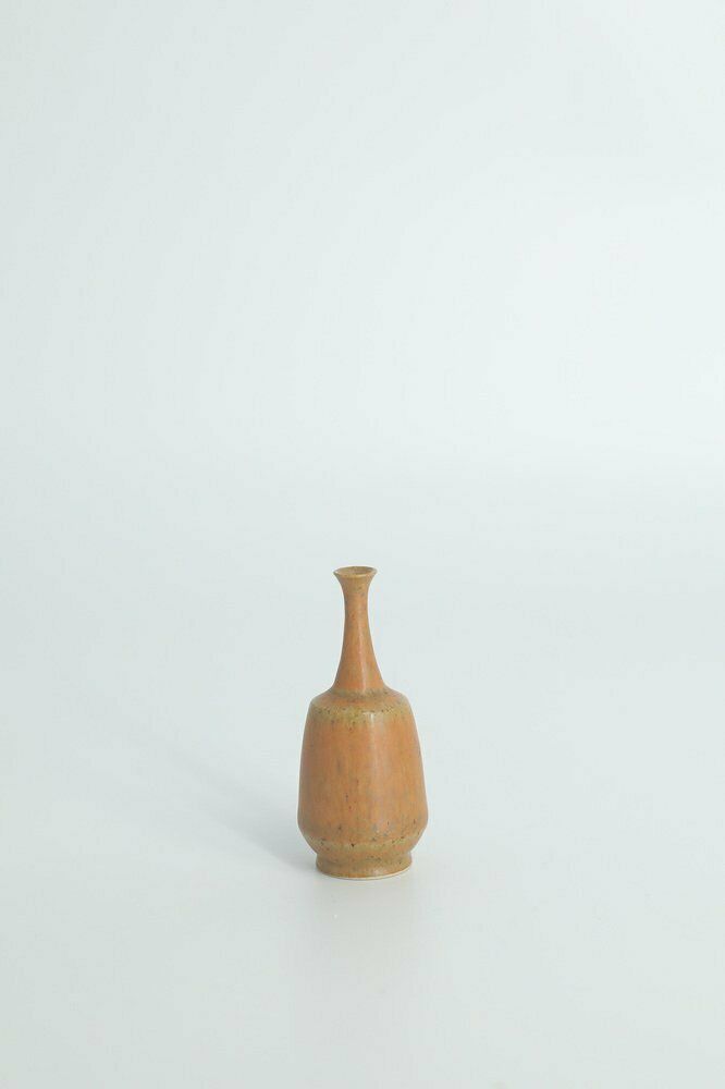 Kleine Mid Century Scandinavisch Moderne Verzamelbare Bruine Steengoed Vaasjes Van Gunnar Borg Voor Höganäs Ceramics, Jaren 1960, Set Van 4 photo for sale