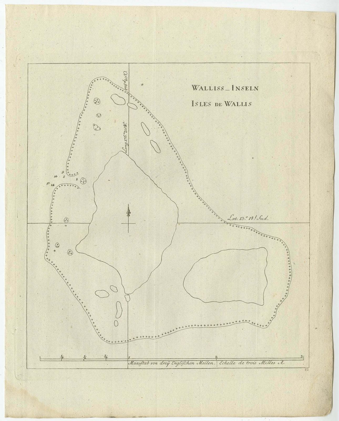 Antique Map Of The Wallis And Futuna Islands, French Overseas Territory, 1778 photo furniture