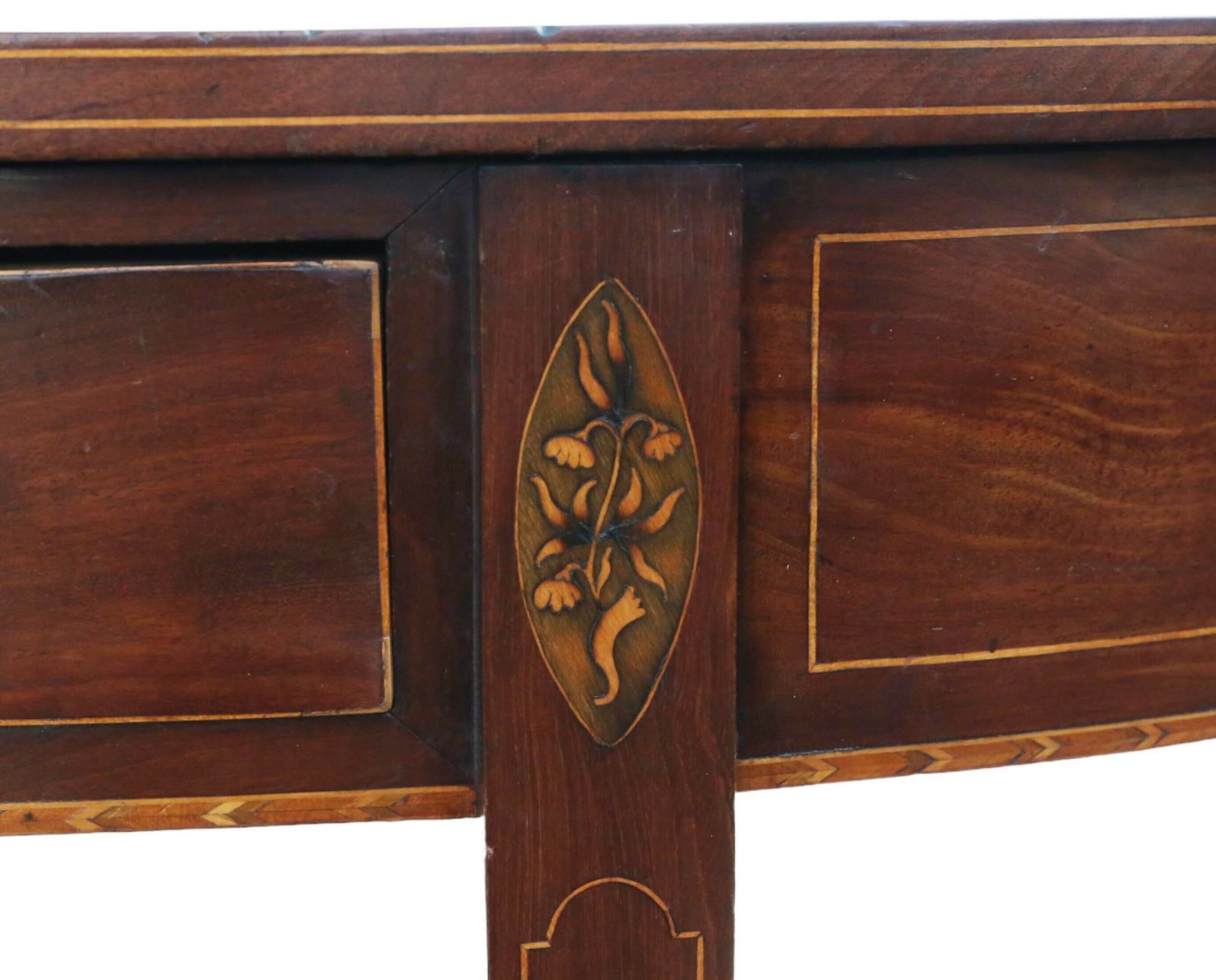 Antique Early 19th Century Inlaid Mahogany Demi Lune Console Table photo vinterior