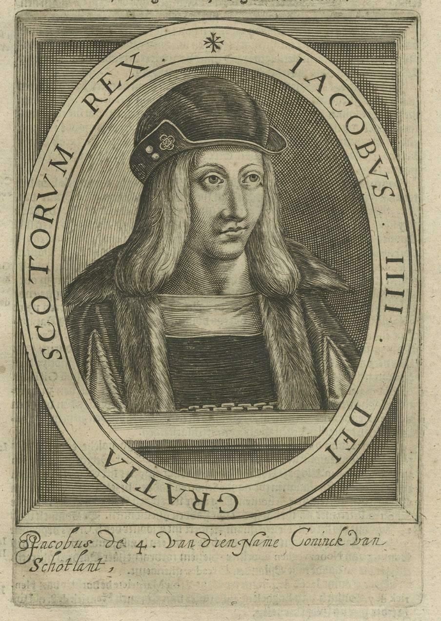 Antique Portrait Of James IV, King Of Scotland By Janszoon, 1615 photo 262.0