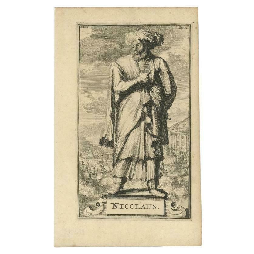 Antique Print Of Nicolaus, Christian Heresy, Published Ca. 1701 photo furniture