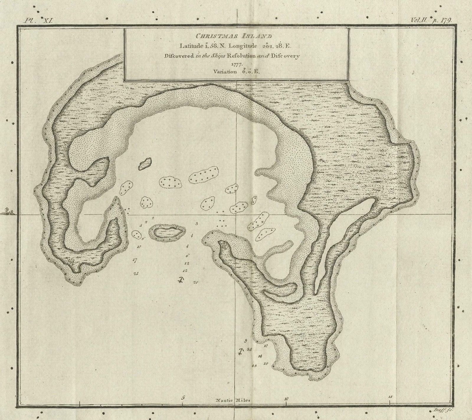 Antique Map Of Christmas Island By Cook, C.1781 photo 262.0