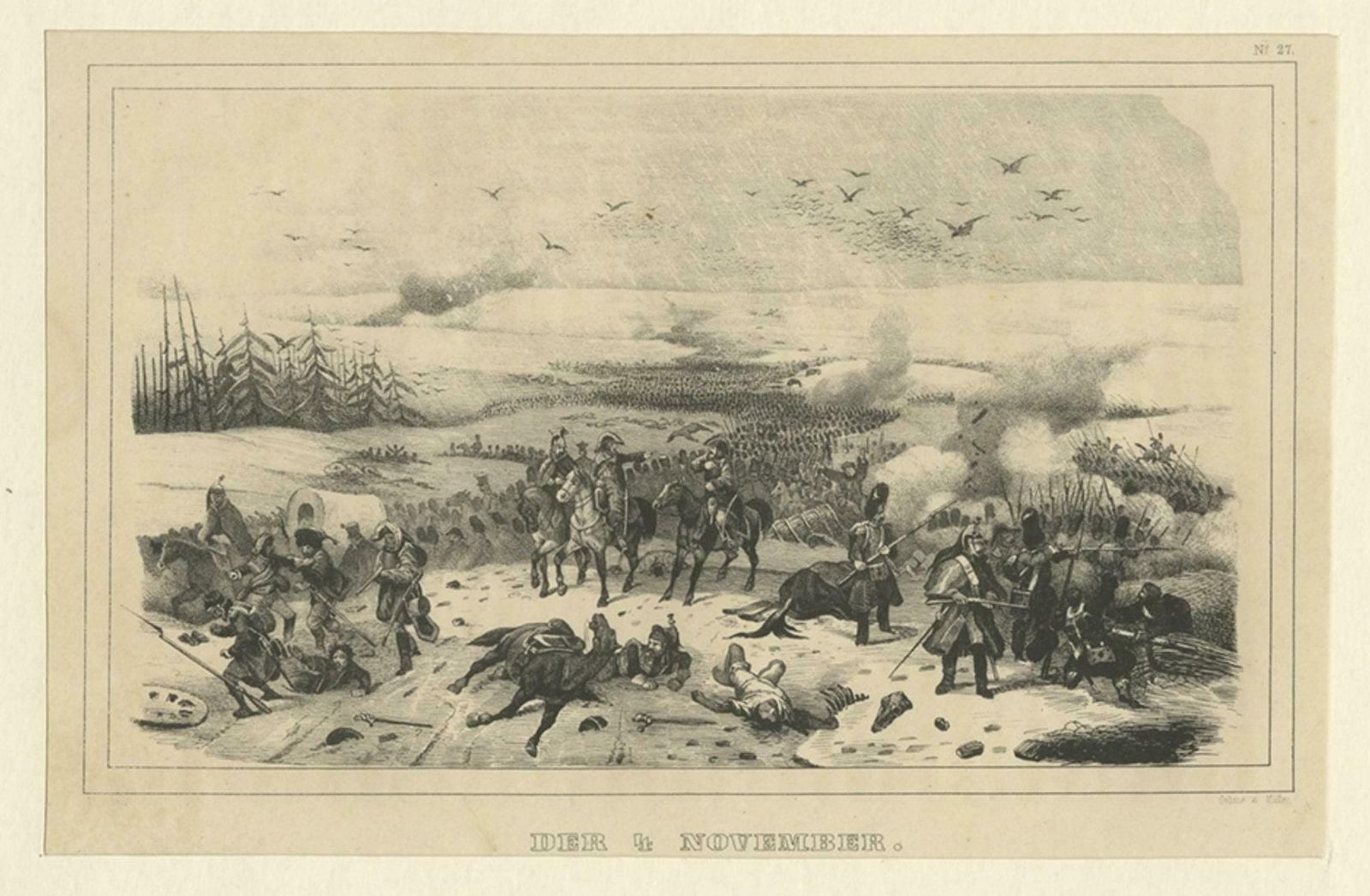 Antique Print Of Napoleon Wars Of The Battle Of 4 November 1812, 1845 photo for sale