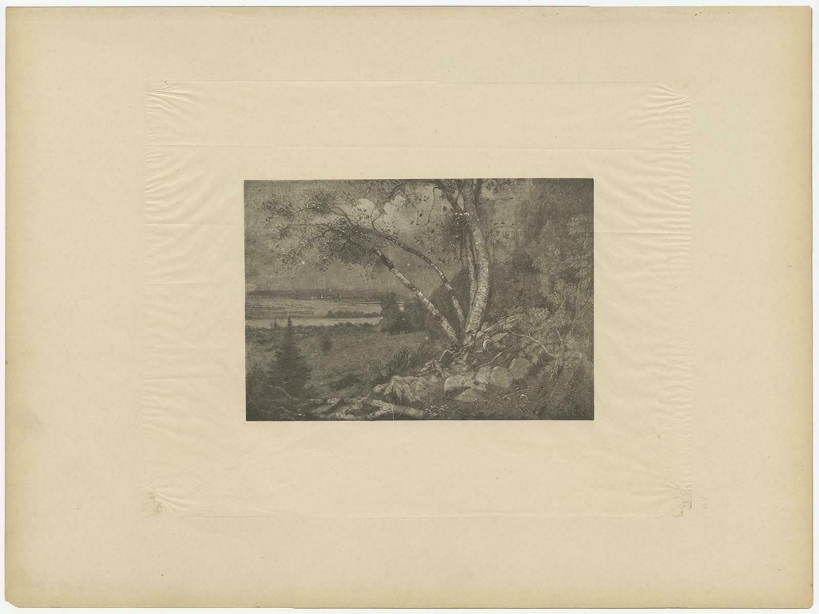 Antique Print Of A Landscape Made After E. Kingsley, Circa 1893 photo for sale