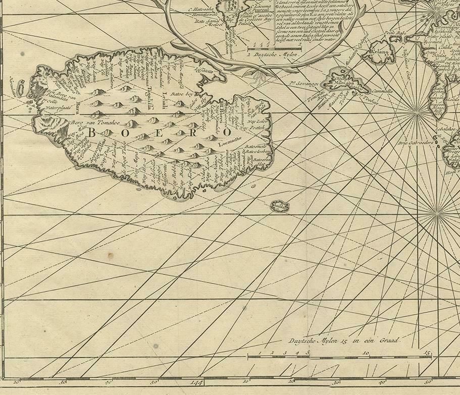 Antique Map Of Ambon And Boero By Valentijn, 1726 photo Art