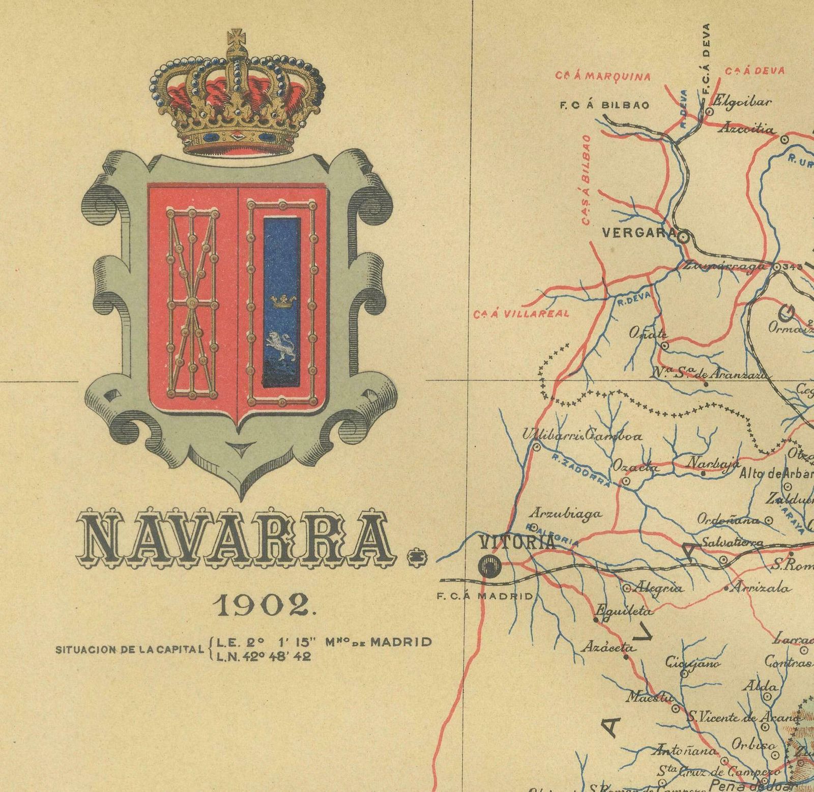 Navarra In Cartographic Detail: A 1902 Map Of The Crossroads Of Northern Spain photo 370.0