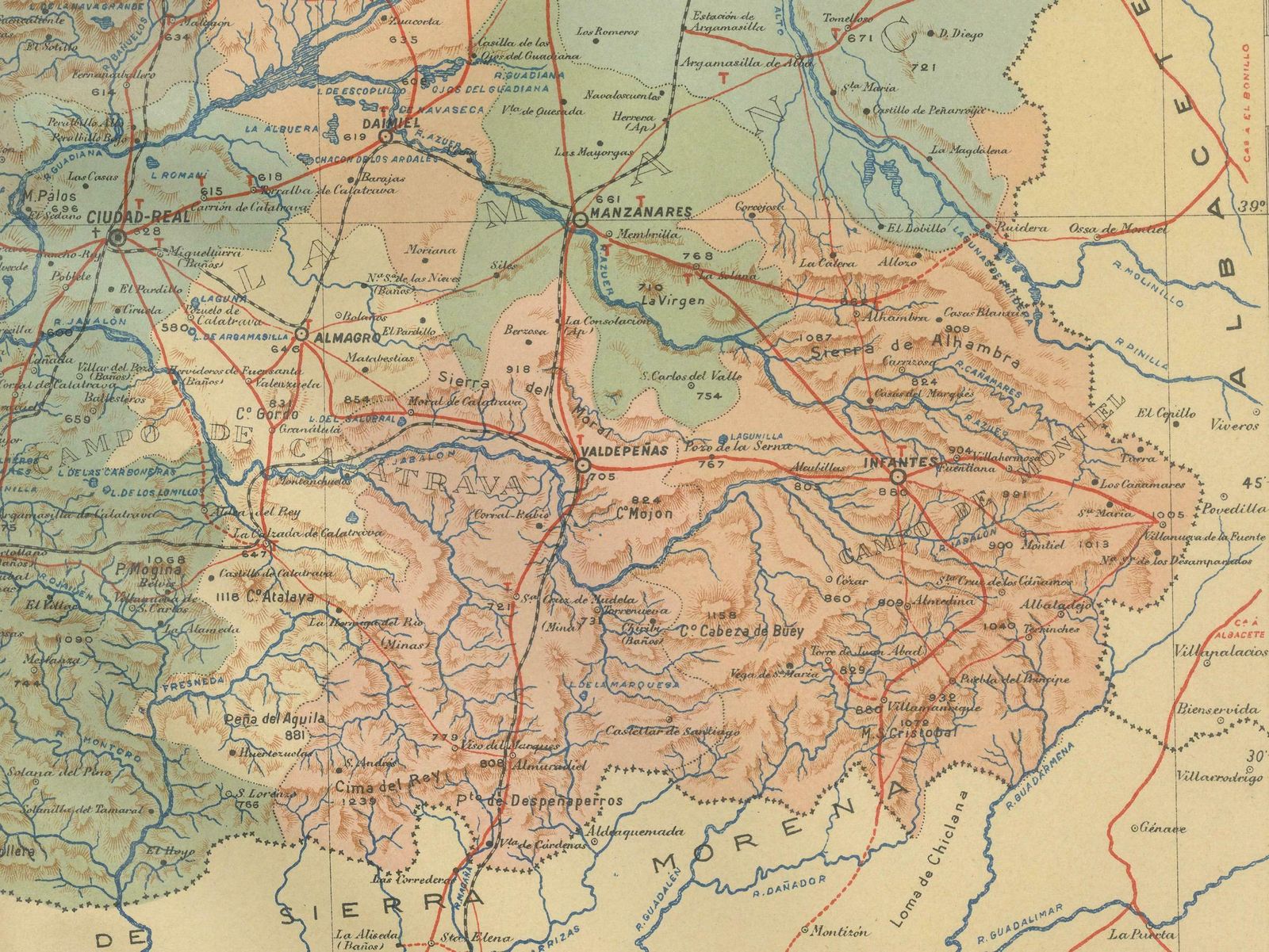 Ciudad Real 1902: A Detailed Cartographic Survey Of La Mancha In Spain photo for sale