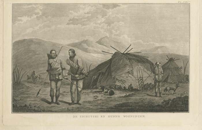 Antique Print Of Chukchi People By Cook, 1803 photo furniture