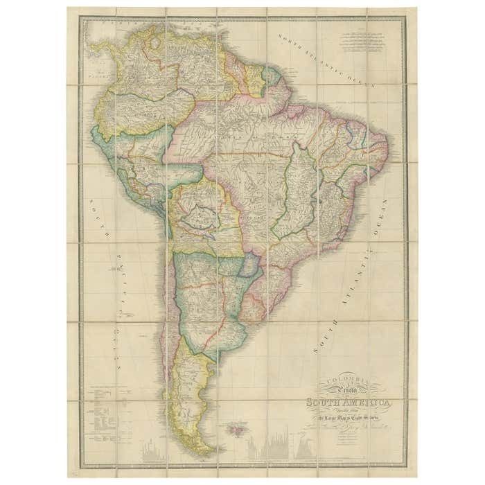 Antique Map Of South America By Wyld, Circa 1850