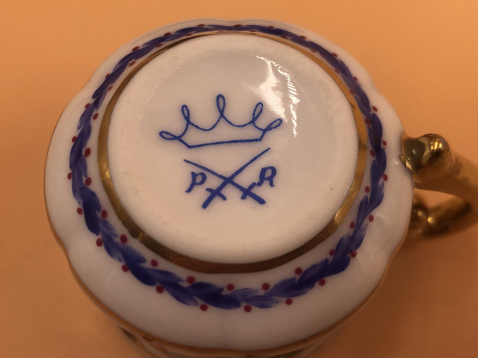Paris Royal Limoges Porcelain Butterfly Miniature Decorative Display Tea Cup And Saucer. photo 50.0