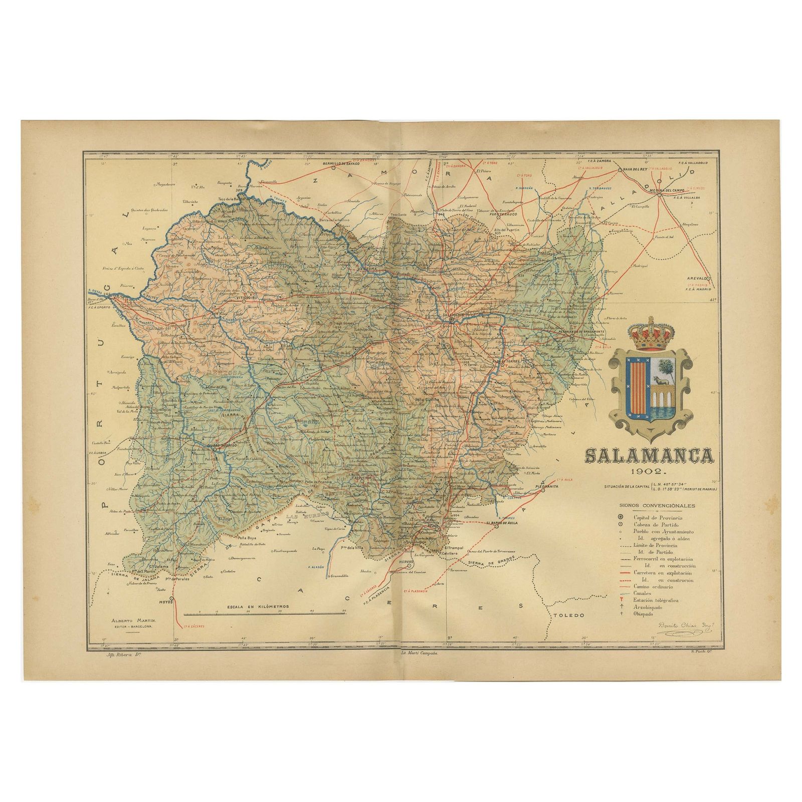 1902 Cartographic View Of Salamanca: The Golden Province Of Spain