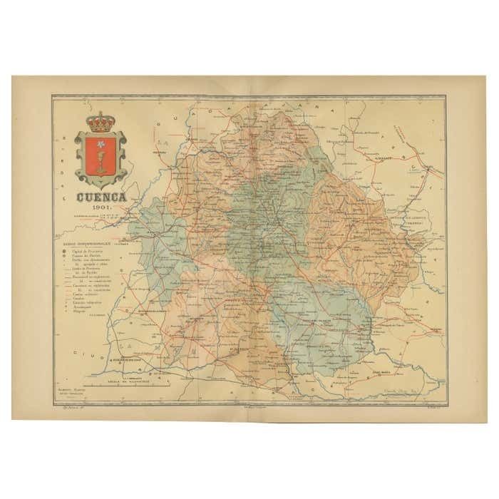 Cuenca 1901: A Historical Cartographic Detailing Of High Plains And Mountains