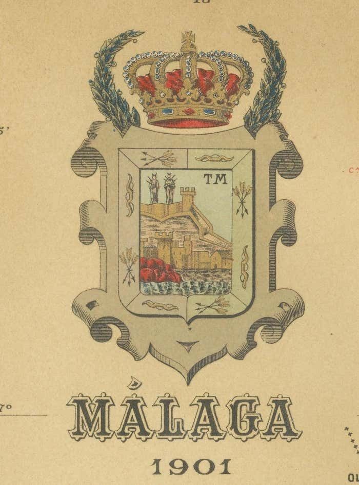 Málaga 1901: A Cartographic Detailing Of Andalusia's Coastal Jewel photo vinterior