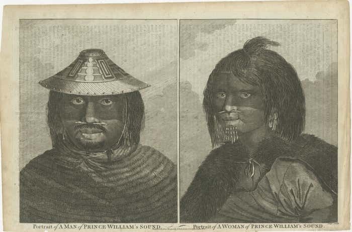 Portraits Of Indigenous Alaskans From Prince William Sound, Published In Ca.1785 photo furniture