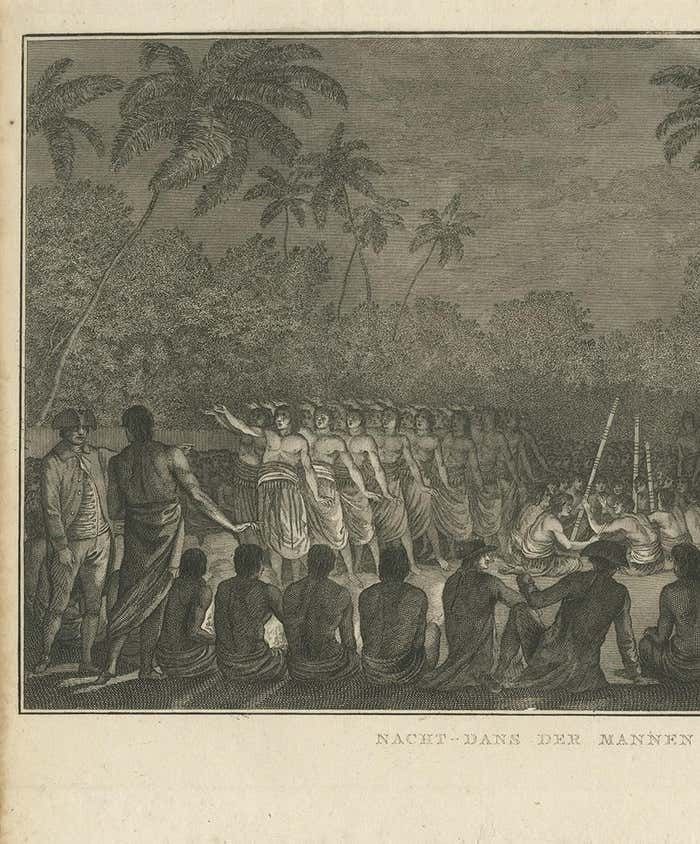Antique Print Of A Night Dance By Men From Hapaee By Cook, 1803 photo for sale