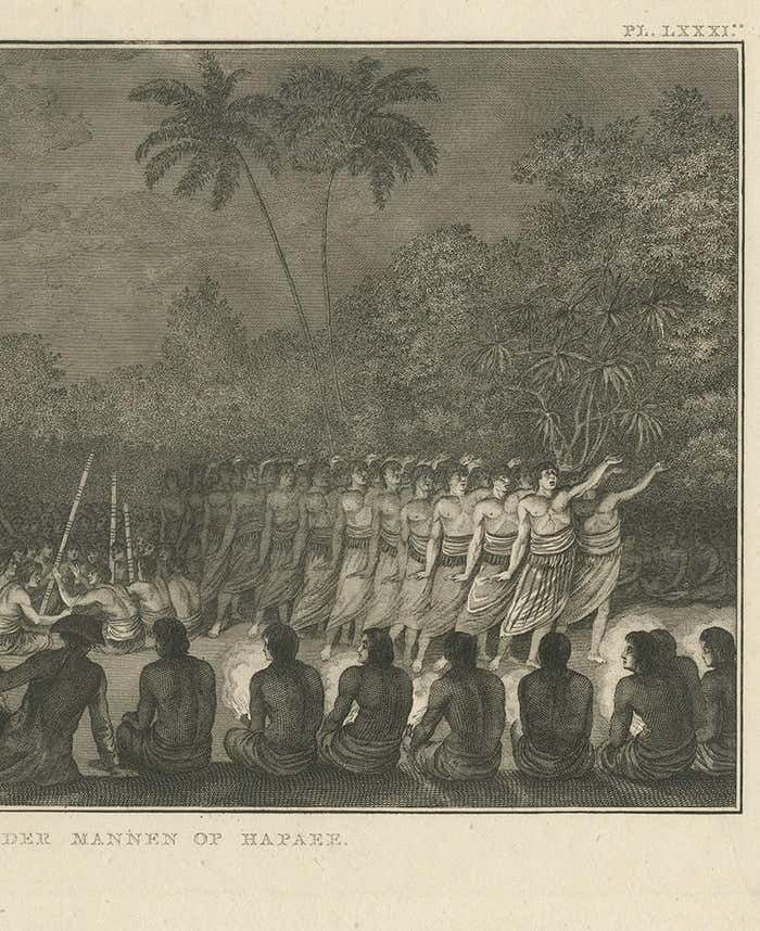 Antique Print Of A Night Dance By Men From Hapaee By Cook, 1803 photo Art