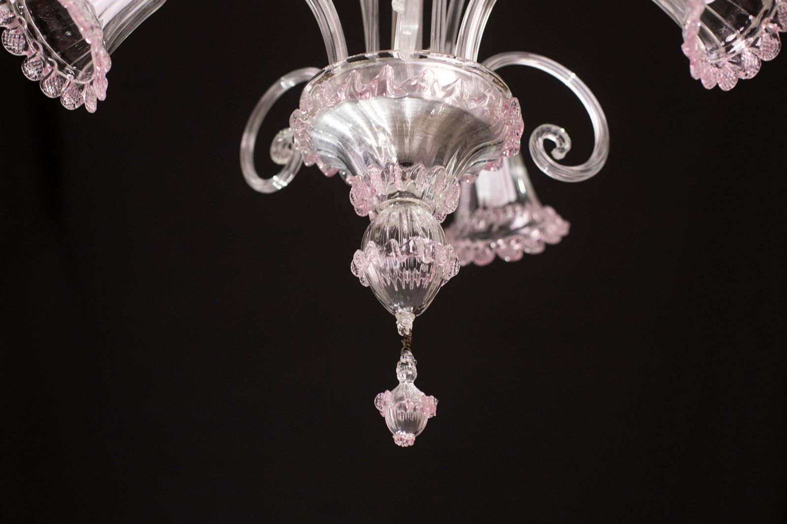 photo furniture Lovely Venetian Chandelier, Pink Murano Glass, 1950s