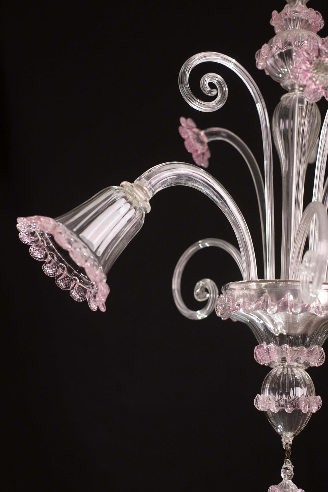 photo for sale Lovely Venetian Chandelier, Pink Murano Glass, 1950s