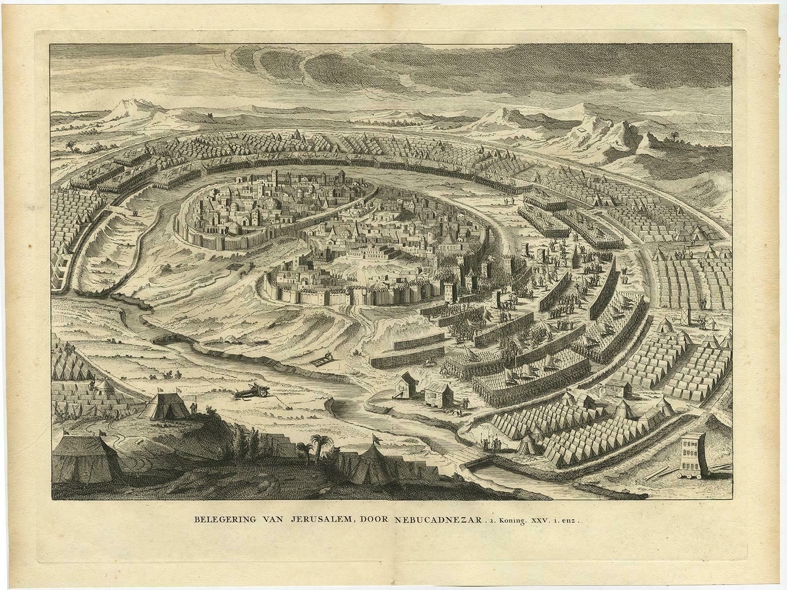 Spectacular View Of The Siege Of Jerusalem By King Nebuchadnezzar, Ca.1730 photo furniture