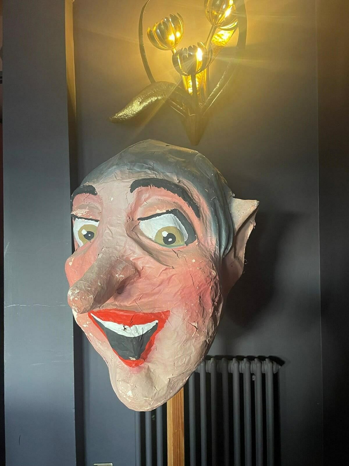 1 Of 2 Rare 1950s Belgian Papier Mache Fairground Heads photo Art