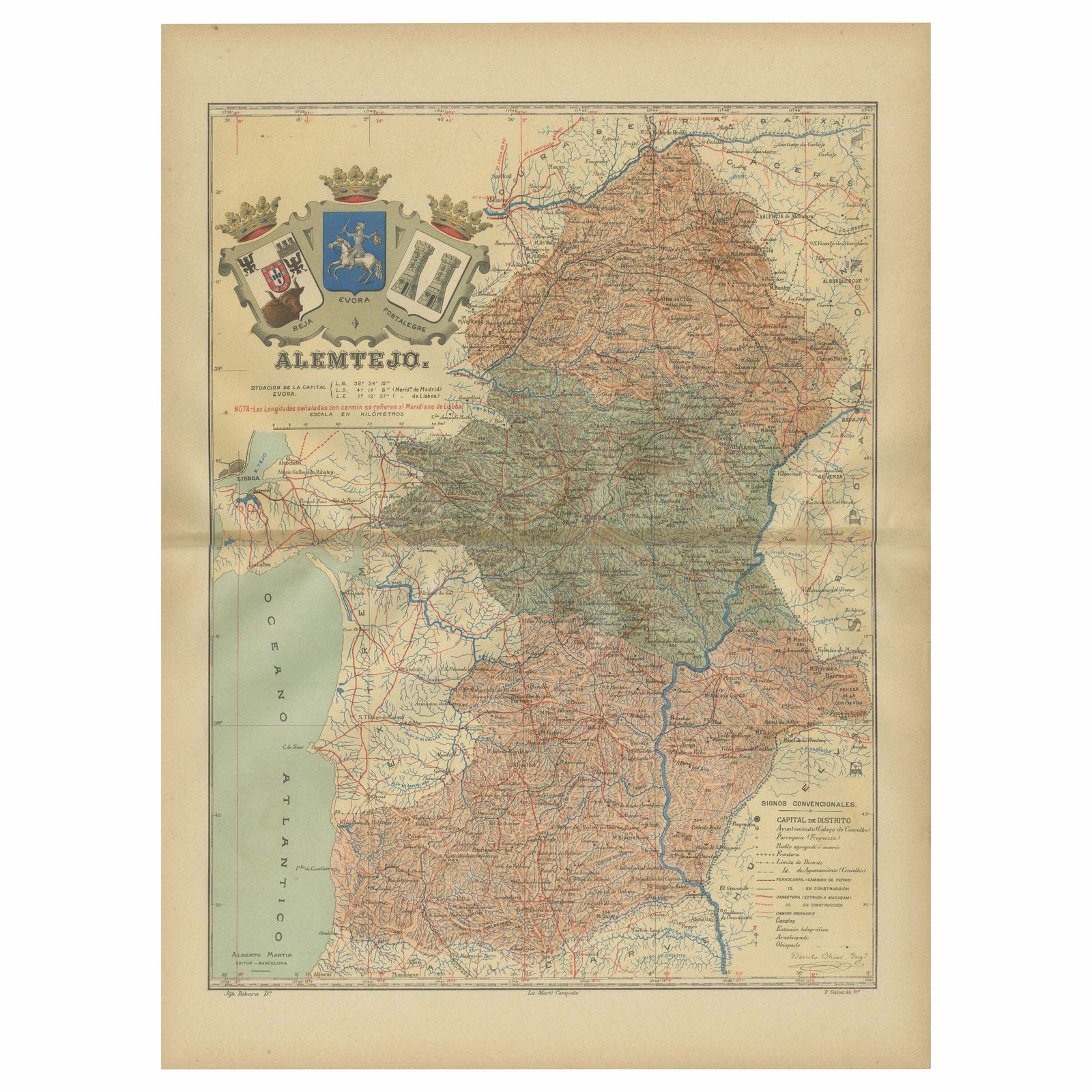 Antique Map Of Alentejo: Land Of Tradition And Tranquility, 1903