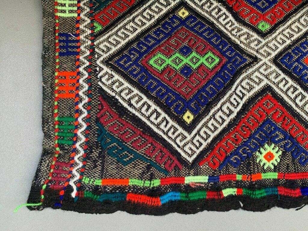 165.0 Vintage Turkish Mini Kilim 94x54 Cm Wool Small Kelim Runner, Shabby Chic photo