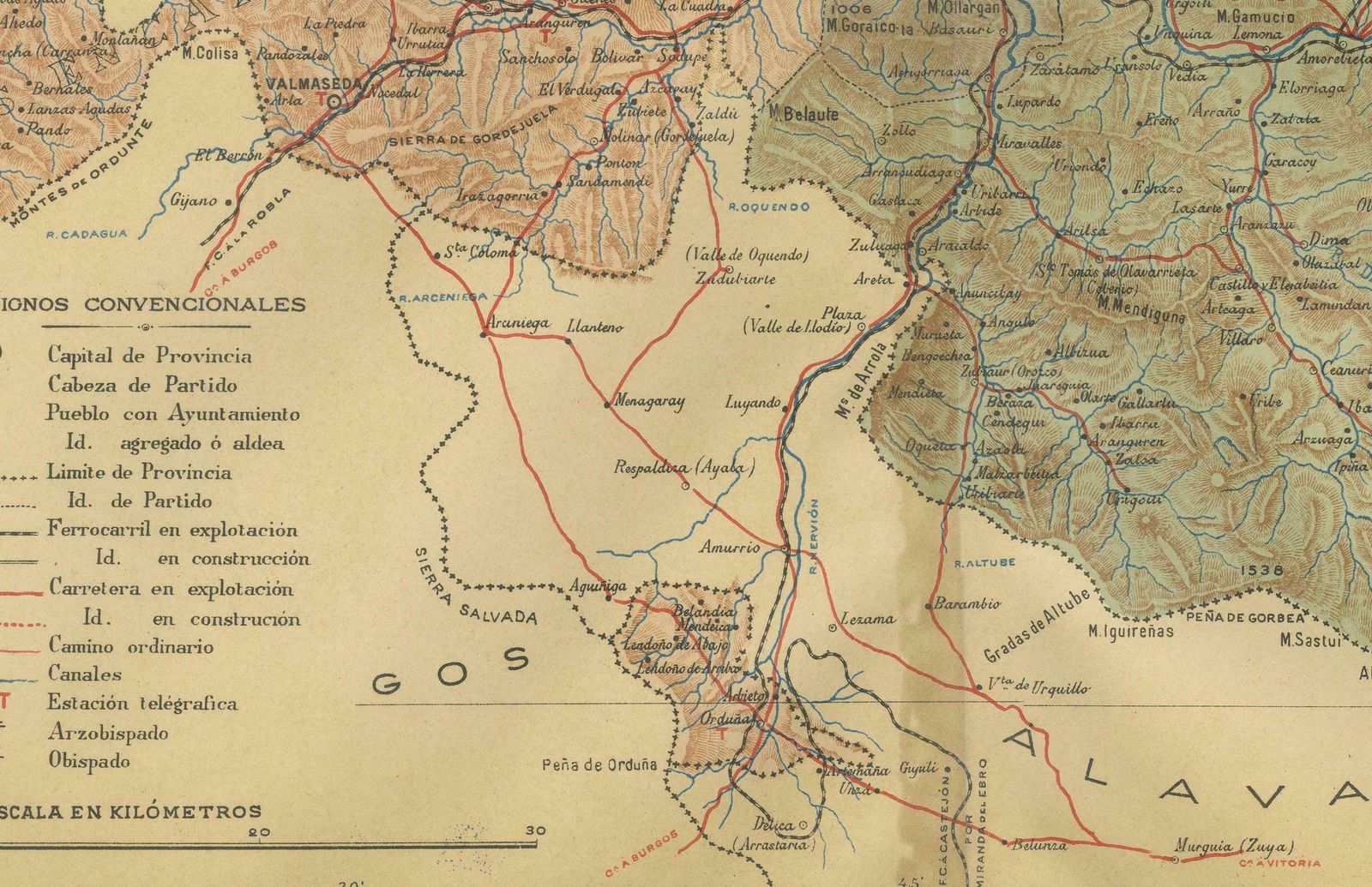 Cartographic Heritage: The 1901 Map Of The Vizcaya Province In Spain photo for sale